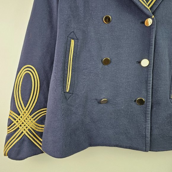 Crown & Ivy Double Breasted Nautical Embroidered Blazer Jacket, M - Picture 4 of 6